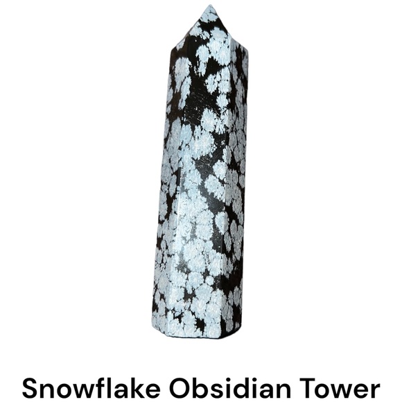 Snowflake Obsidian Crystal Tower NEW - Picture 1 of 4